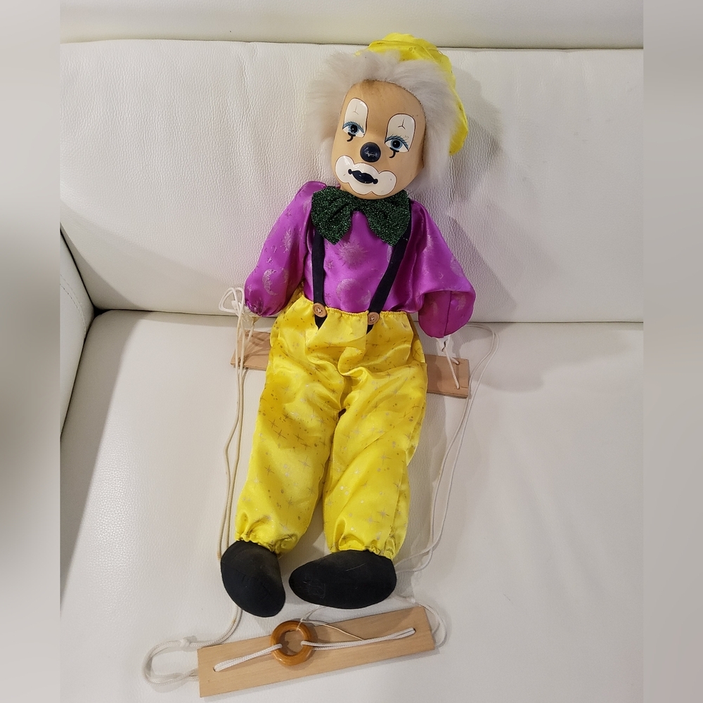 Vintage Marionette Porcelain Swing Clown